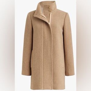 J. Crew Heather Mushroom City Coat with Button Neck